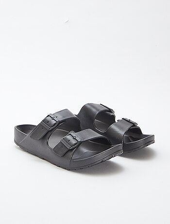 Mules con doppi cinturini in plastica preformata