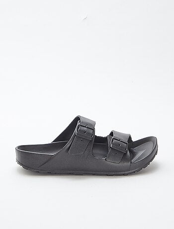 Mules con doppi cinturini in plastica preformata