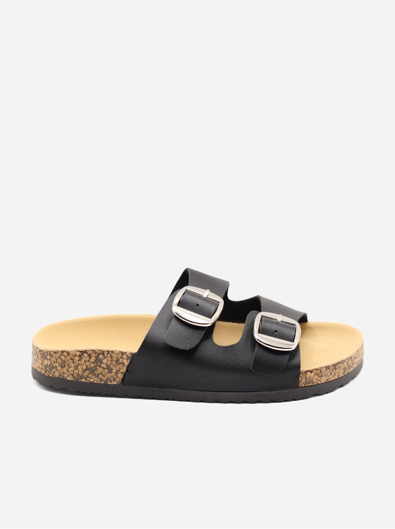 Mules con doppio cinturino Nero - Kiabi