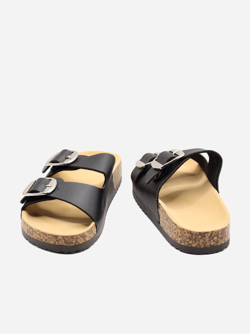 Mules con doppio cinturino Nero - Kiabi