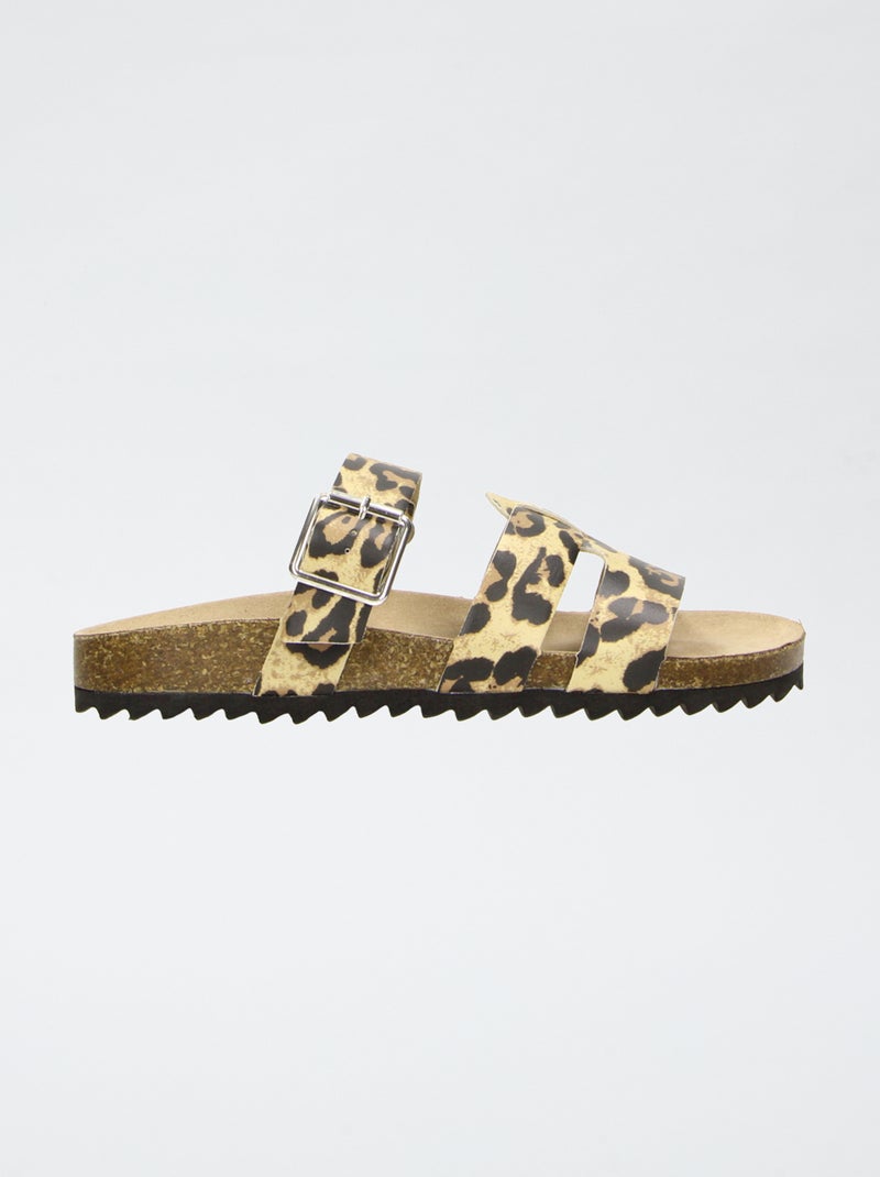 Mules con fasce leopardate Marrone - Kiabi