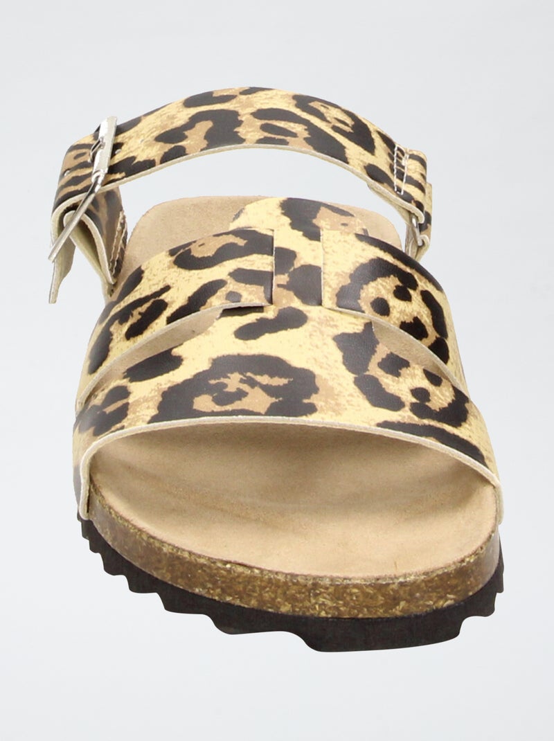 Mules con fasce leopardate Marrone - Kiabi