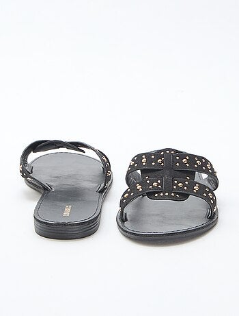 Mules con fascia in macramè lucido