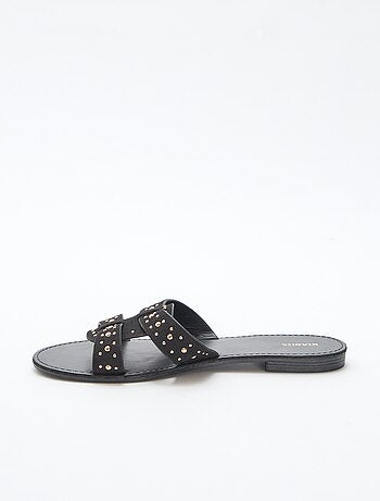 Mules con fascia in macramè lucido