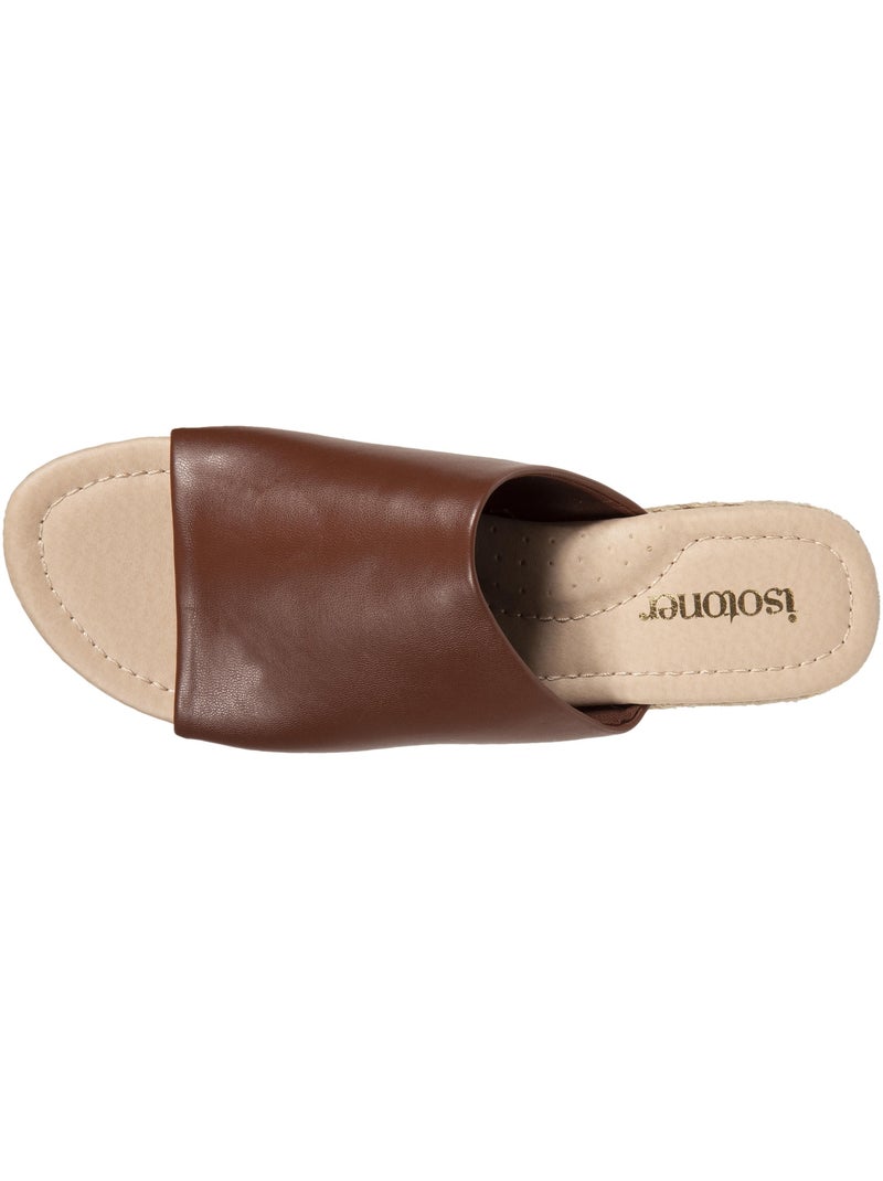 Mules con tacco a fascia di 3 cm Cognac - Kiabi