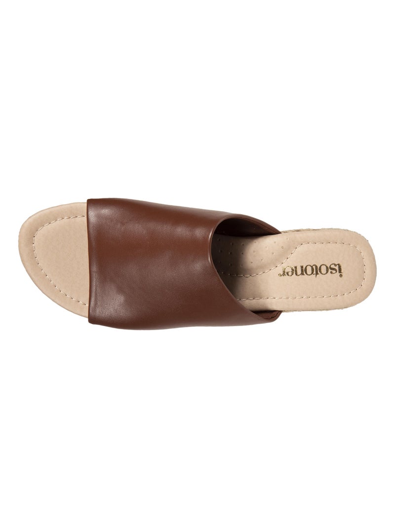 Mules con tacco a fascia di 3 cm  Isotoner Cognac - Kiabi