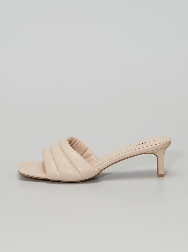 Mules con tacco in similpelle BEIGE - Kiabi