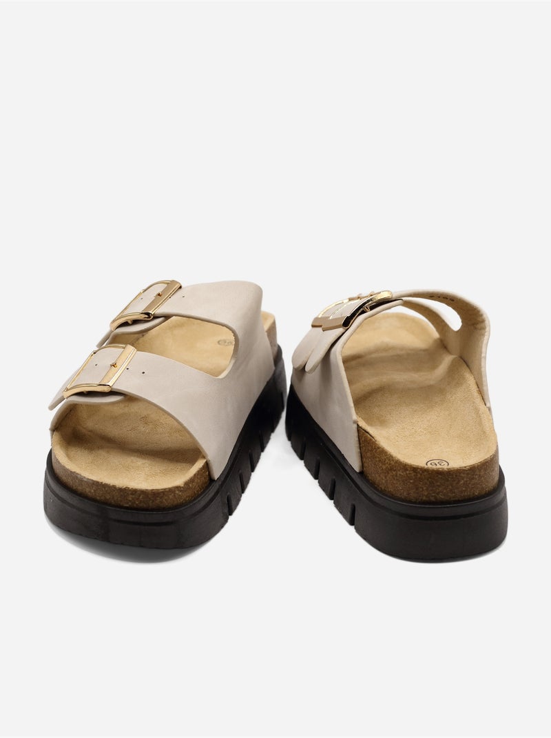 Mules con zeppa Beige - Kiabi