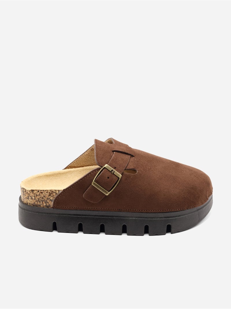 Mules con zeppa Marrone - Kiabi