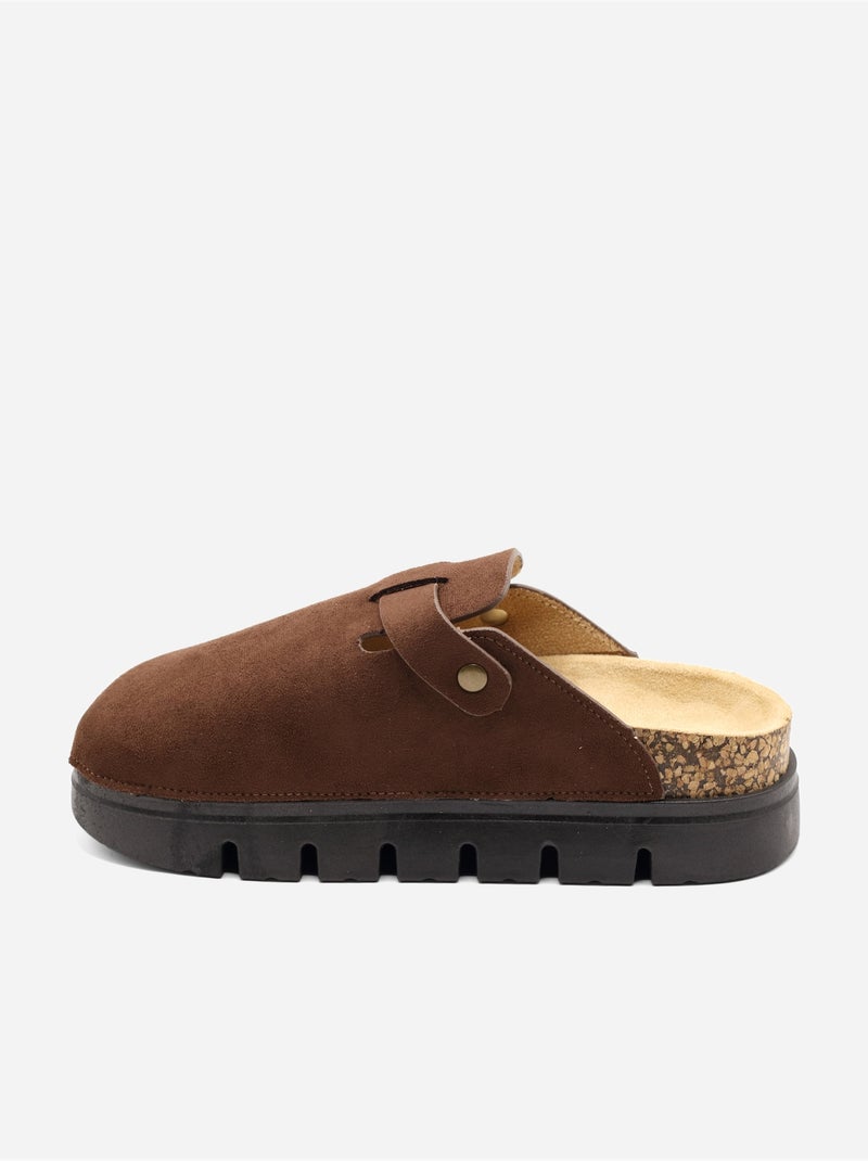 Mules con zeppa Marrone - Kiabi