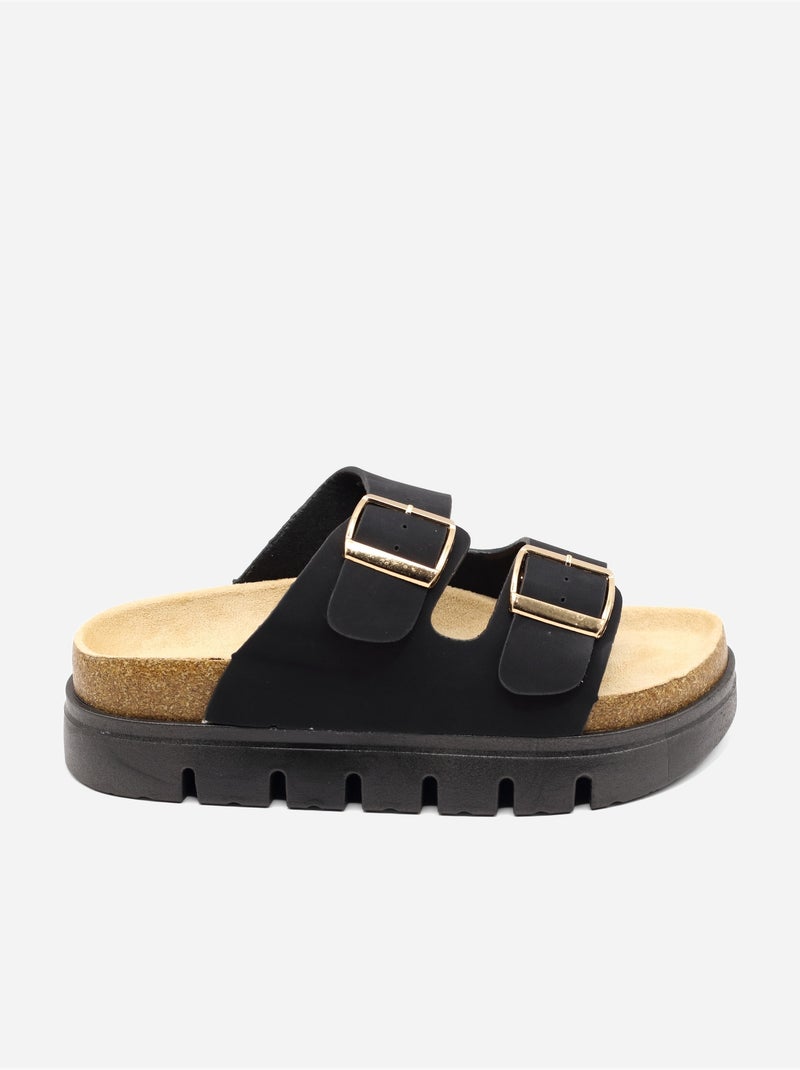 Mules con zeppa Nero - Kiabi