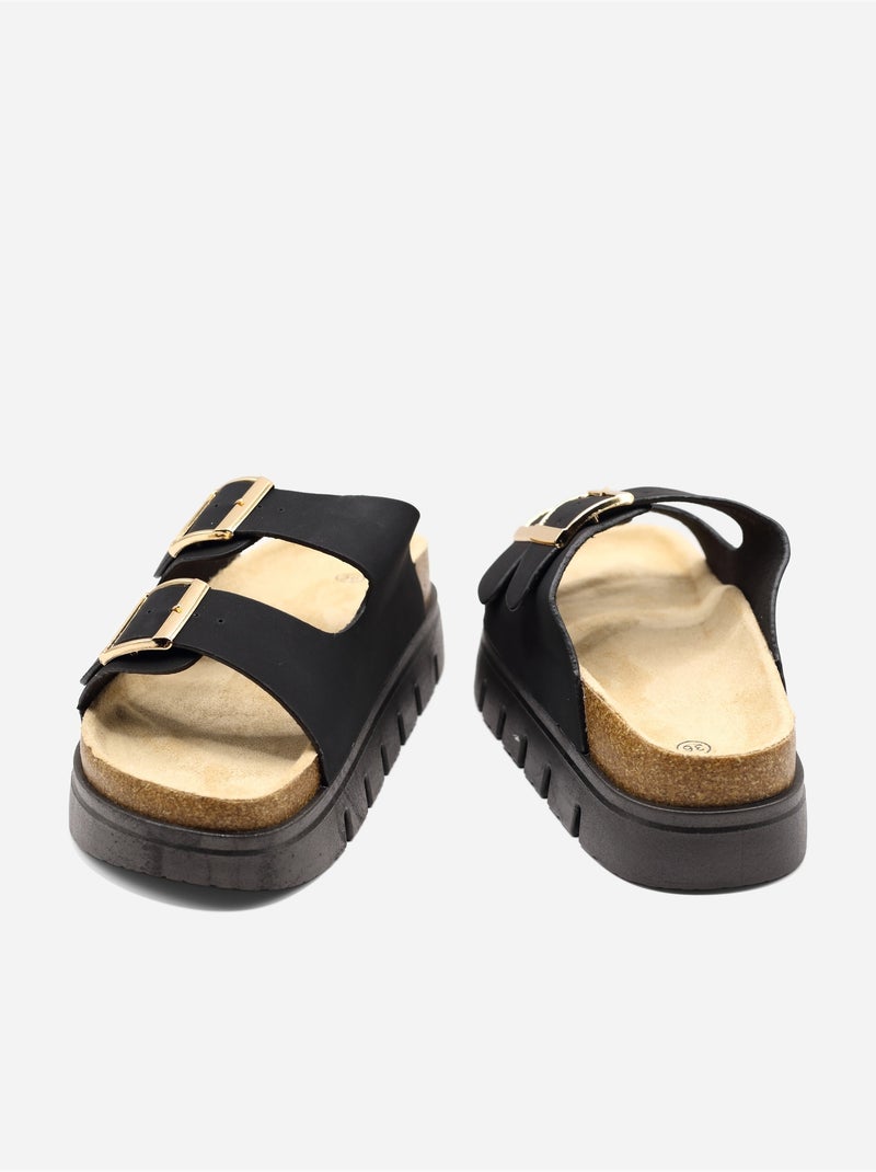Mules con zeppa Nero - Kiabi