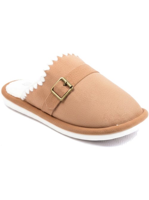 Mules donna camoscio ricamo scandinavo fodera pelliccia ozabi - Kiabi Mules donna camoscio ricamo scandinavo fodera pelliccia ozabi - Kiabi
