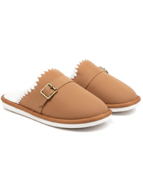 Mules donna camoscio ricamo scandinavo fodera pelliccia ozabi - Kiabi Mules donna camoscio ricamo scandinavo fodera pelliccia ozabi - Kiabi