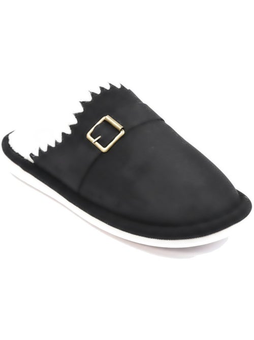 Mules donna camoscio ricamo scandinavo fodera pelliccia ozabi - Kiabi Mules donna camoscio ricamo scandinavo fodera pelliccia ozabi - Kiabi