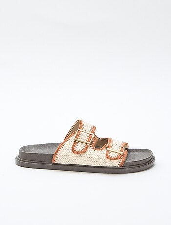 Mules doppie fasce con fibbia