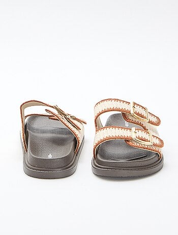 Mules doppie fasce con fibbia