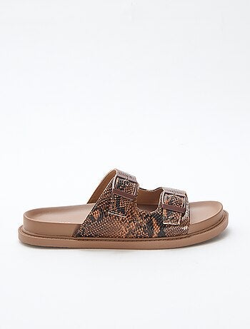 Mules dorate a doppia fascia