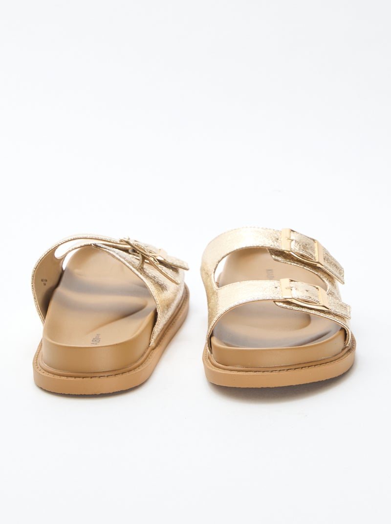 Mules dorate a doppia fascia Giallo - Kiabi