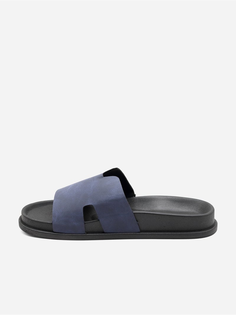 Mules effetto pelle scamosciata Blu - Kiabi