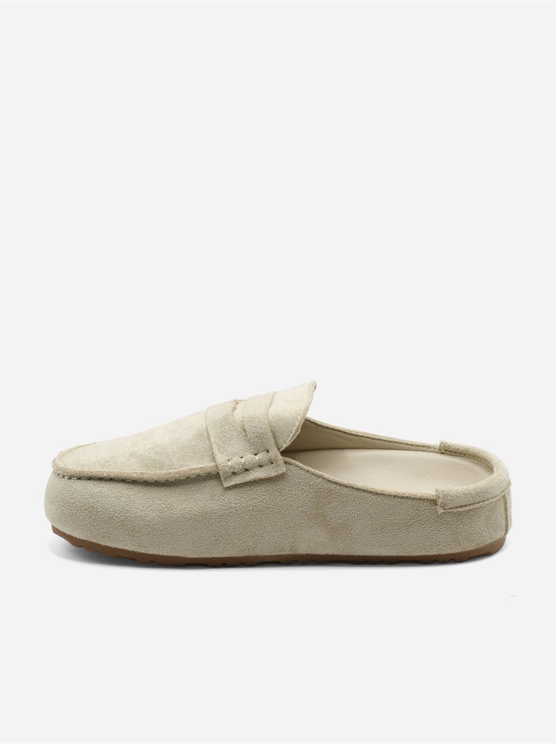 Mules effetto pelle scamosciata Crema - Kiabi