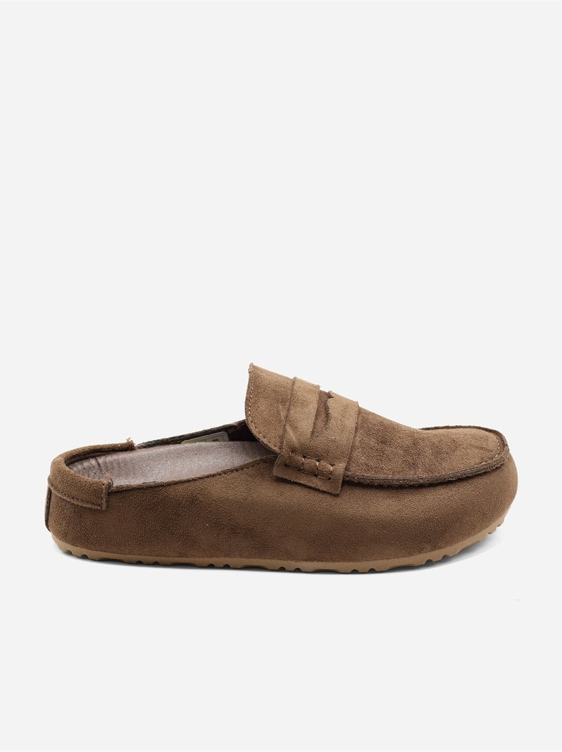 Mules effetto pelle scamosciata Marrone - Kiabi