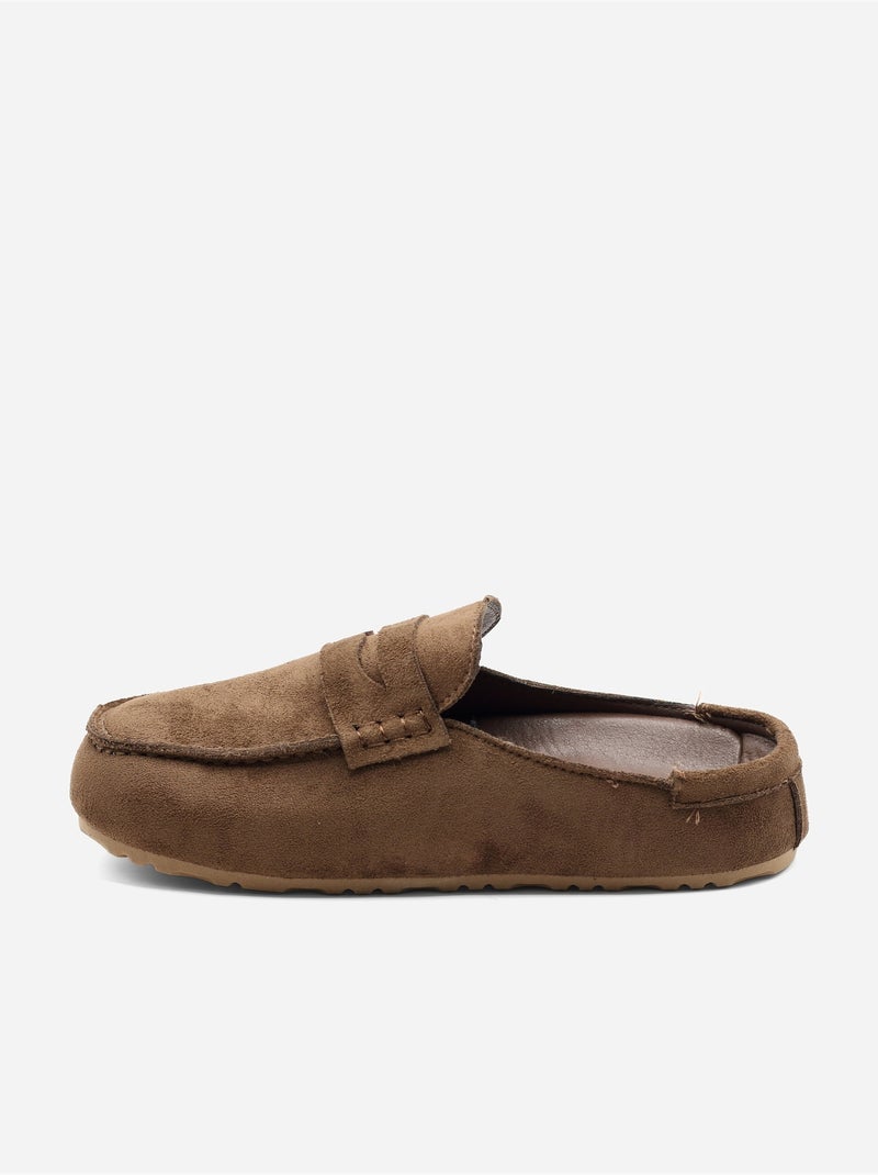 Mules effetto pelle scamosciata Marrone - Kiabi