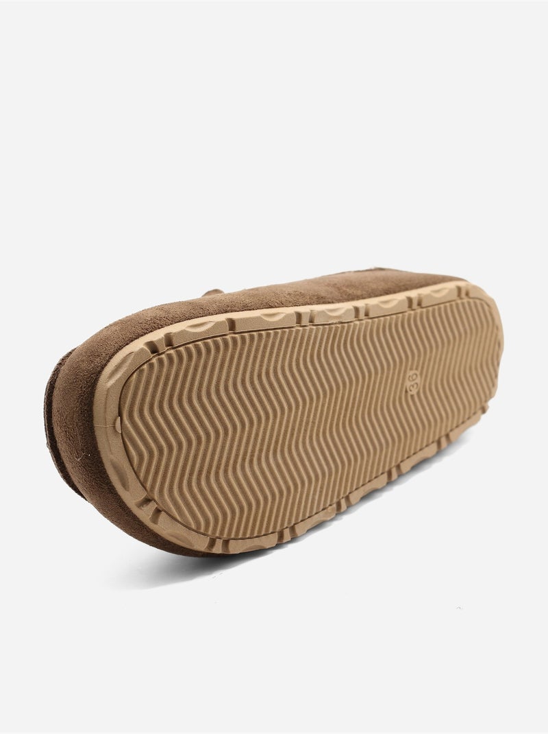 Mules effetto pelle scamosciata Marrone - Kiabi