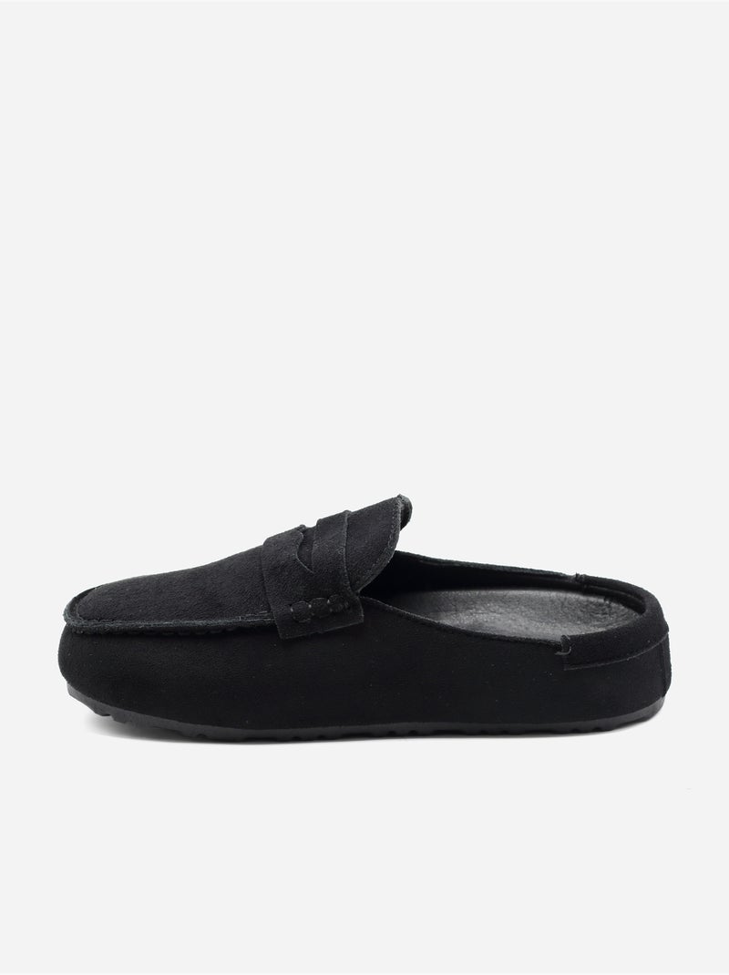 Mules effetto pelle scamosciata Nero - Kiabi