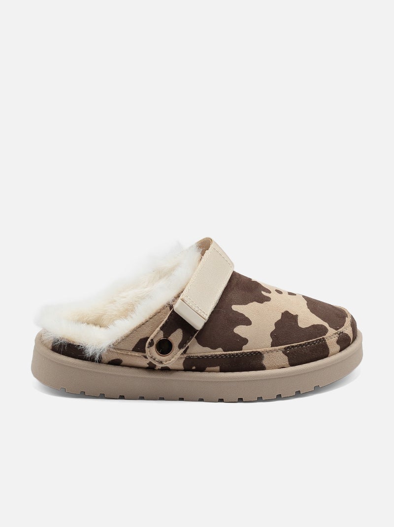 Mules in pelliccia sintetica Beige - Kiabi