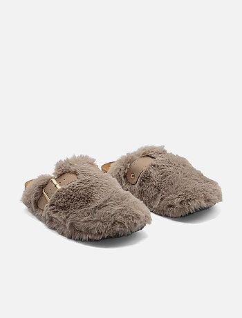 Mules in pelliccia sintetica