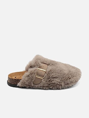 Mules in pelliccia sintetica