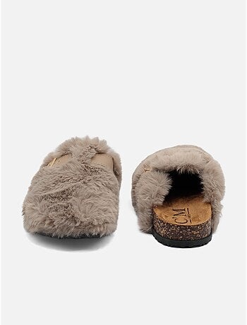 Mules in pelliccia sintetica