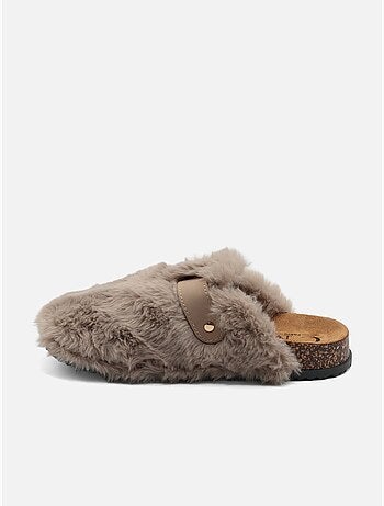Mules in pelliccia sintetica