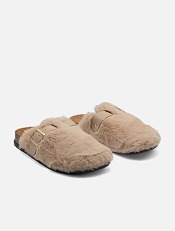 Mules in pelliccia sintetica