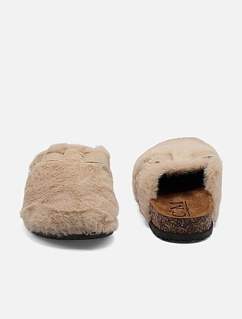 Mules in pelliccia sintetica