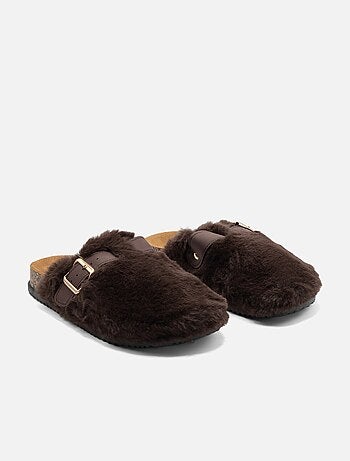 Mules in pelliccia sintetica