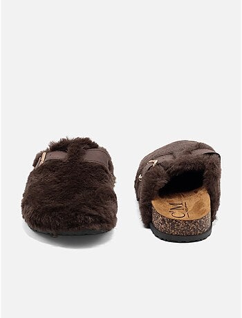 Mules in pelliccia sintetica