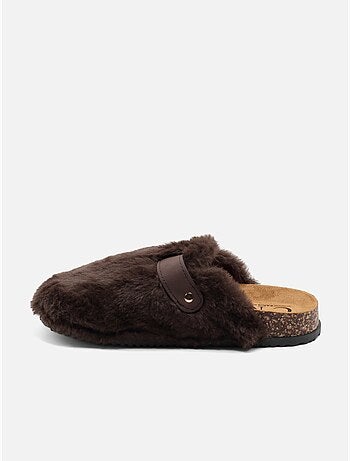 Mules in pelliccia sintetica