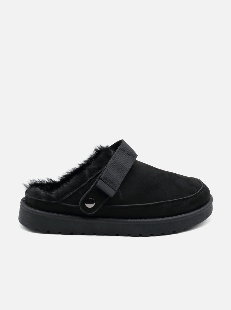 Mules in pelliccia sintetica Nero - Kiabi