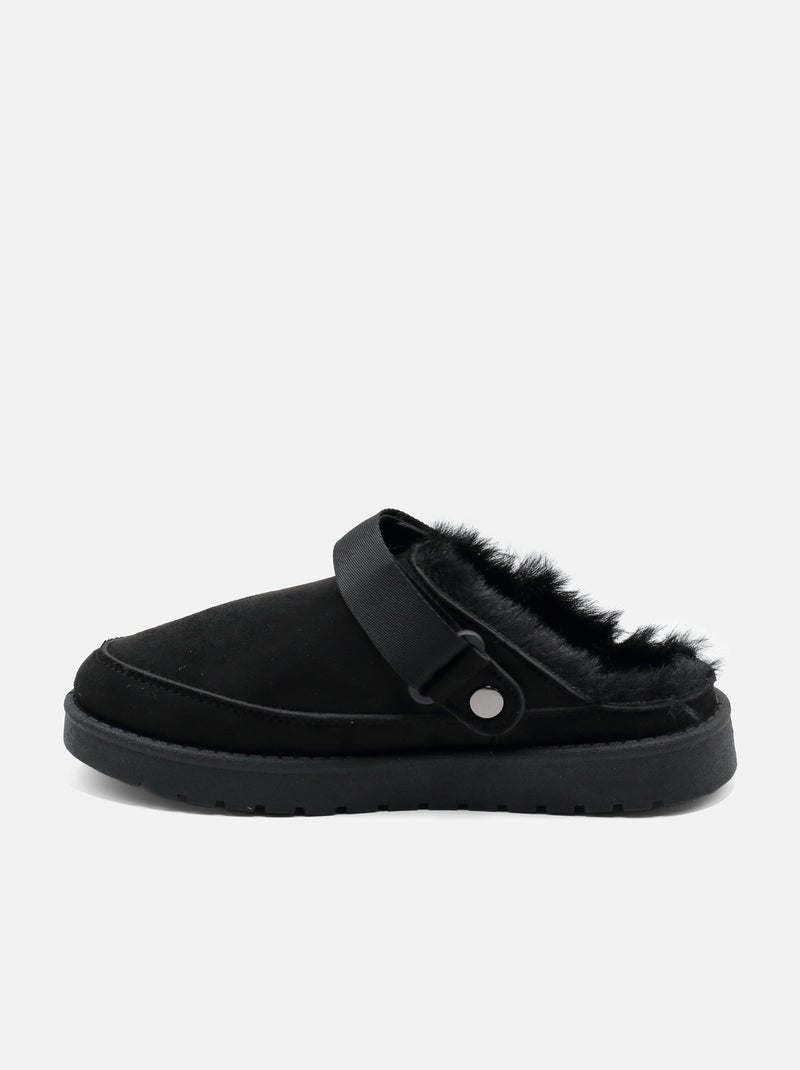 Mules in pelliccia sintetica Nero - Kiabi