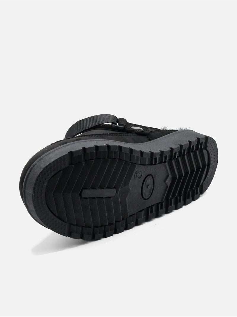 Mules in pelliccia sintetica Nero - Kiabi
