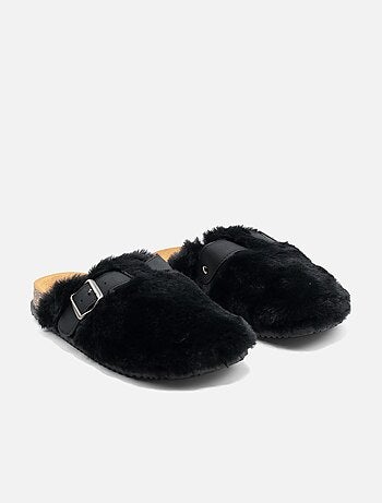 Mules in pelliccia sintetica