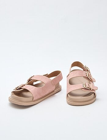 Mules in simil suede con cinturini regolabili sul retro