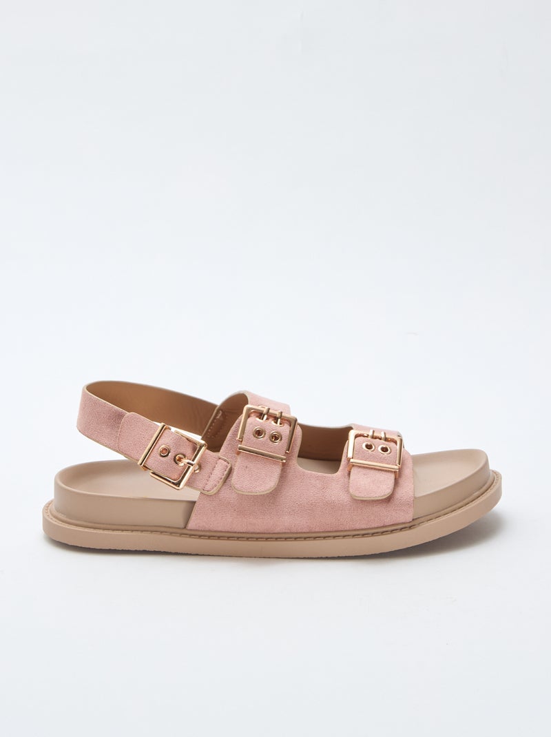 Mules in simil suede con cinturini regolabili sul retro Marrone - Kiabi