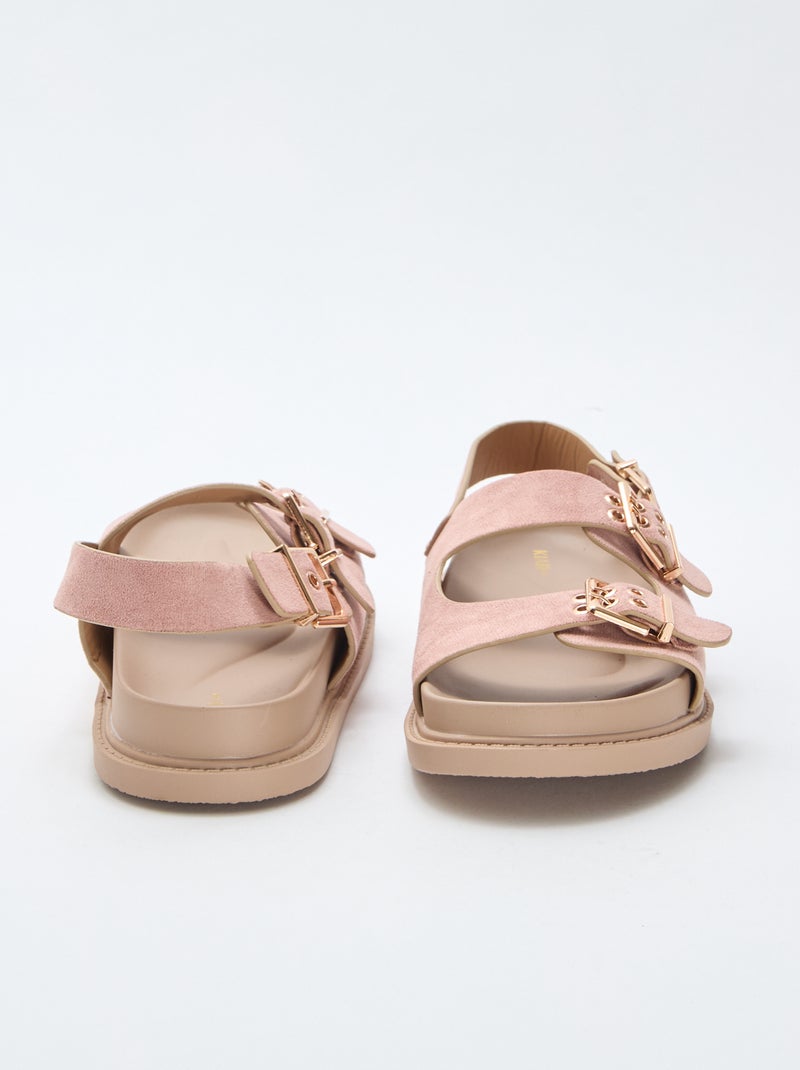 Mules in simil suede con cinturini regolabili sul retro Marrone - Kiabi