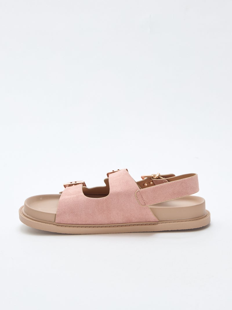 Mules in simil suede con cinturini regolabili sul retro Marrone - Kiabi