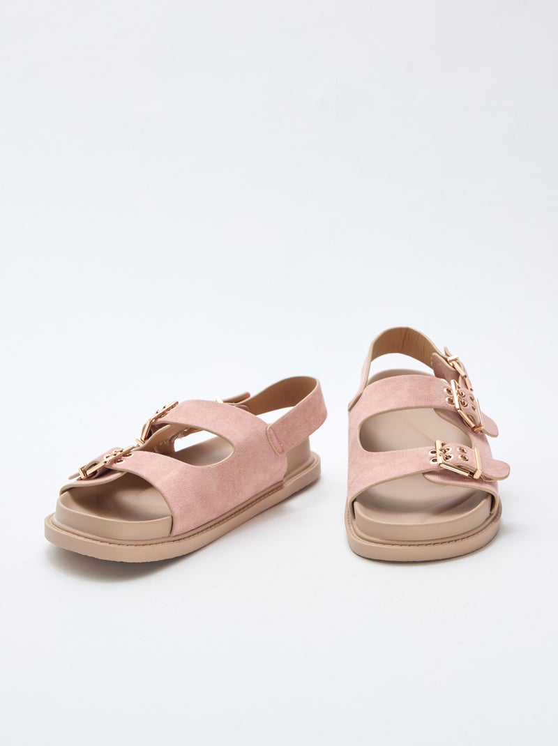 Mules in simil suede con cinturini regolabili sul retro Marrone - Kiabi