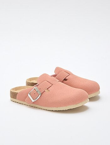 Mules in simil suede con cinturini