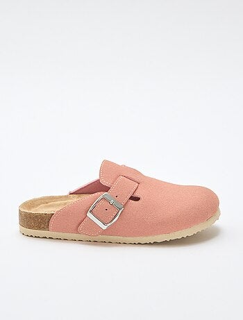 Mules in simil suede con cinturini